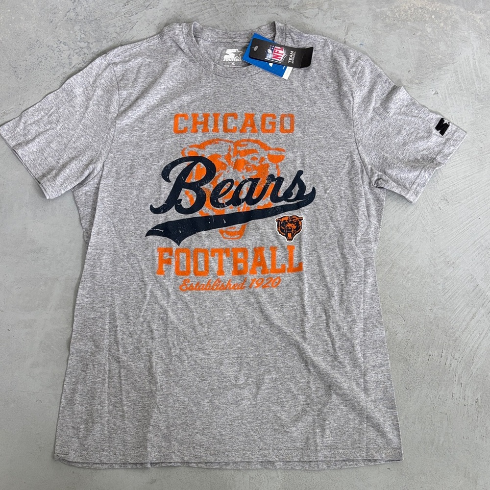 STARTER Gray Chicago Bears Football Tee